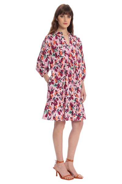 Donna Morgan Women's 3/4 Sleeve V-Neck Empire Seam Trapeze Dress