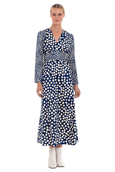 Donna Morgan Women's Long Sleeve V-Neck Midi Dress