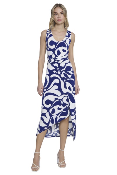 Donna Morgan Sleeveless Midi Summer Wrap Womens Dresses