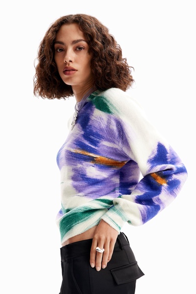 Desigual Women's Out-of-Focus Floral Pullover