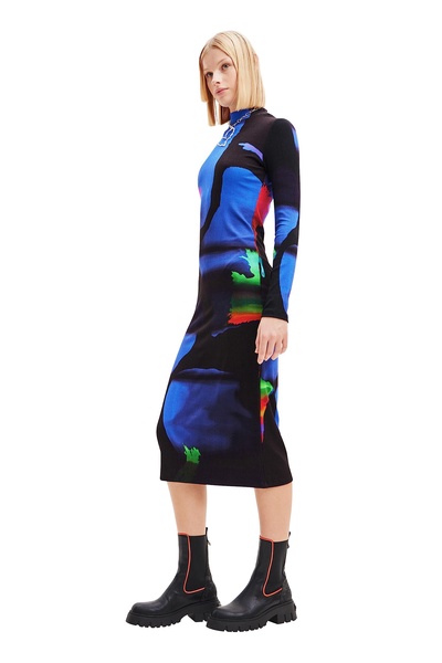 Desigual Women's Vestido Corto Gasa Flores