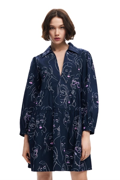 Desigual Women's Woman Woven Dress Long Sleeve