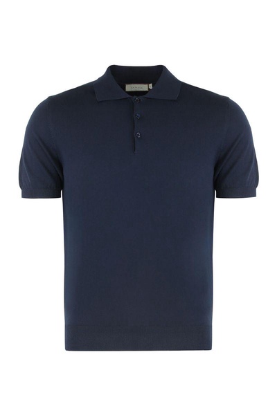 Canali Knitted Cotton Polo Shirt