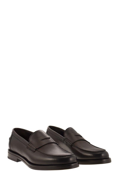 Doucal's Leather Penny Loafer