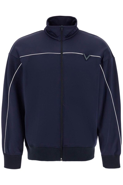 metallic v-detail sports sweatshirt