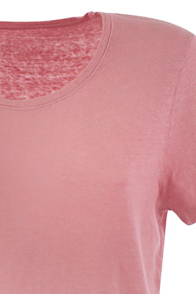 Majestic Filatures Crew-Neck T-Shirt In Linen And Short Sleeve