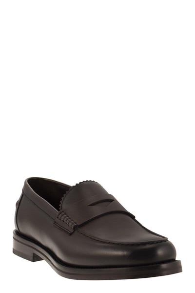 Doucal's Leather Penny Loafer