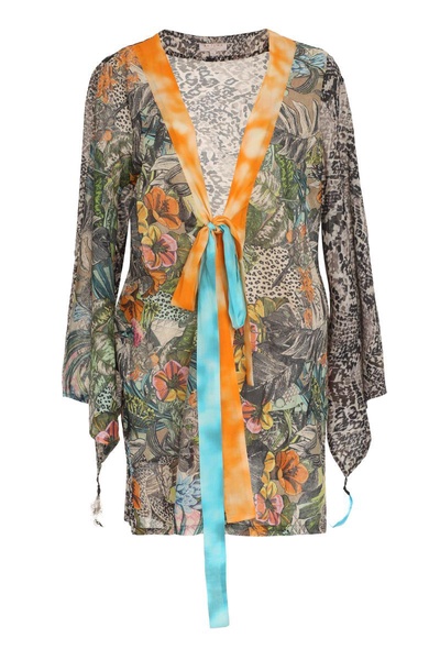 Anjuna Charlotte Printed Cotton Kimono-Top