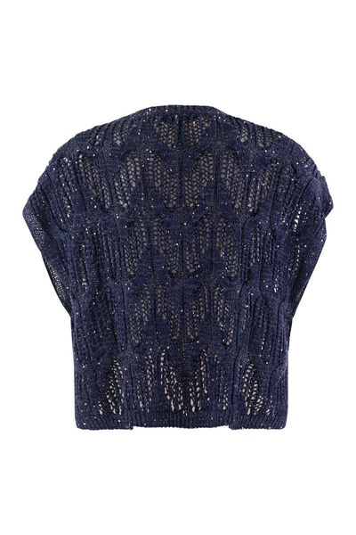 Antonelli Crew-Neck Linen And Cotton Top
