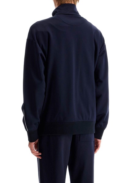 metallic v-detail sports sweatshirt