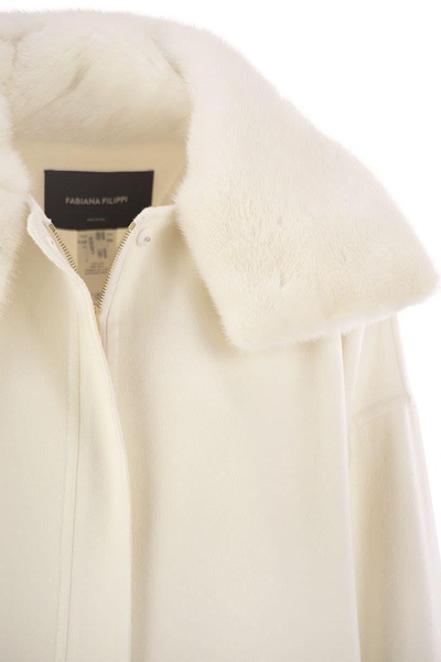 Fabiana Filippi Cashmere Caban With Fur Collar