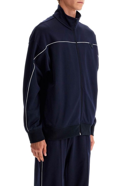 metallic v-detail sports sweatshirt