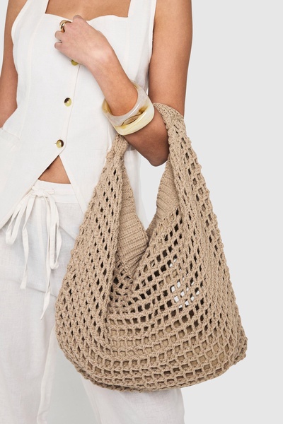Knitted Crochet Slouchy Shoulder Bag