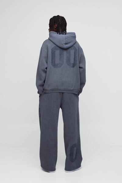 Oversized Boxy Homme Washed Hooded Tracksuit