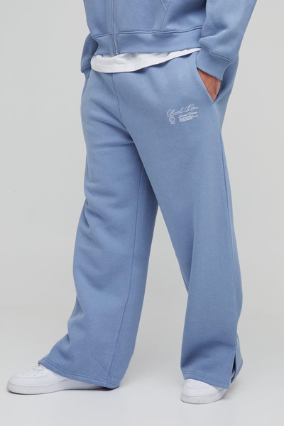 Plus Official Man Straight Leg Split Hem Sweatpants
