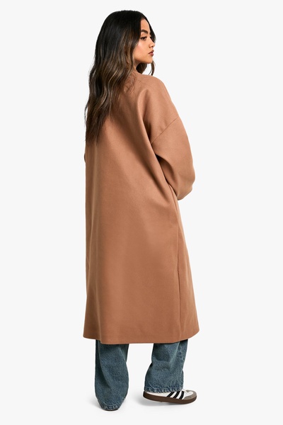 Wool Look Maxi Bomber Jacket
