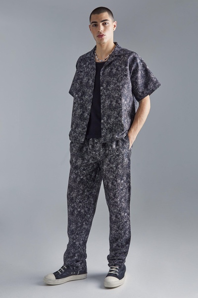 Boxy Fabric Interest Shirt And Pants Set