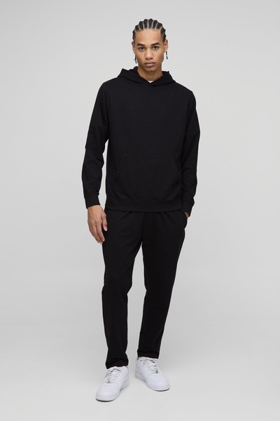 260GSM Loopback Basic Regular Fit Over The Head Hoodie and Relaxed Tapered Sweatpants Set