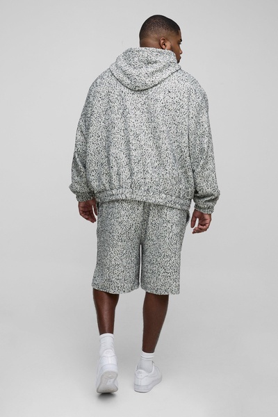 Plus Boucle Boxy Oversized Hoodie
