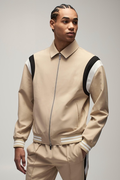 Tailored Collared Varsity Bomber Jacket
