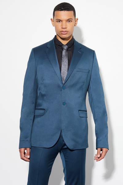 Tall Skinny Satin Suit Jacket