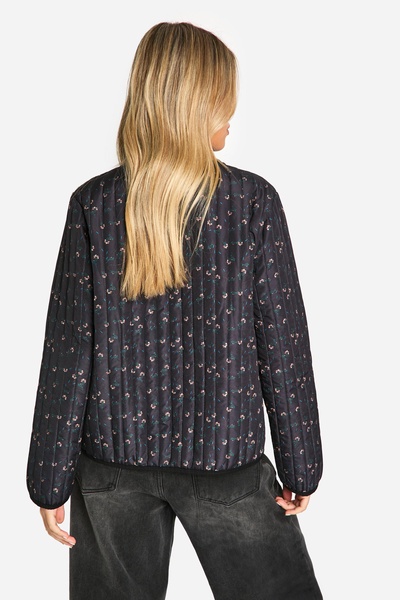 Floral Bow Detail Quilted Jacket