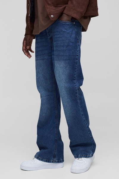 Relaxed Rigid Flare Jean In Mid Blue