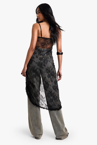 Ruched Hem Lace Maxi Top