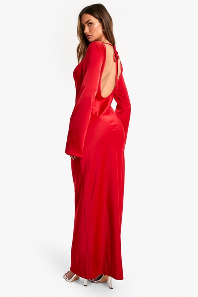 Satin Column Maxi Dress