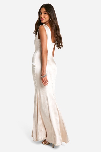 Satin Twist Strap Maxi Dress