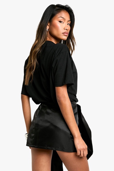 Diamante Trim Taffeta Bow Skirt