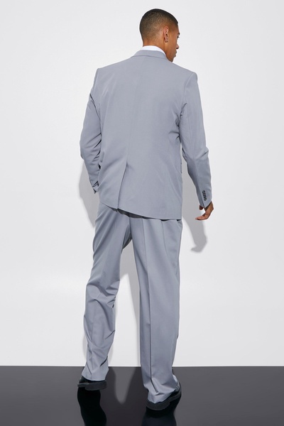 Relaxed Fit Double Breasted Suit Jacket