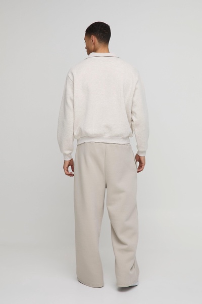 Oversized Rib Detail Funnel Neck Sweatshirt 