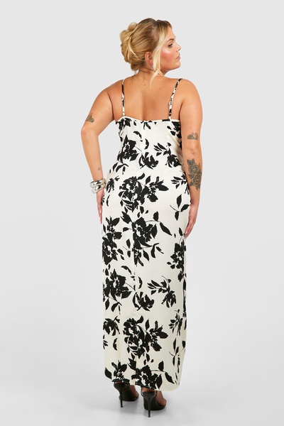 Plus Floral Printed Maxi Slip Dress