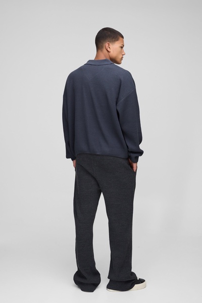 Slim Fit Flared Ribbed Cross Knitted Sweatpants