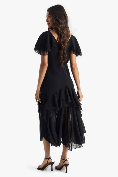Dobby Frill Detail Maxi Dress