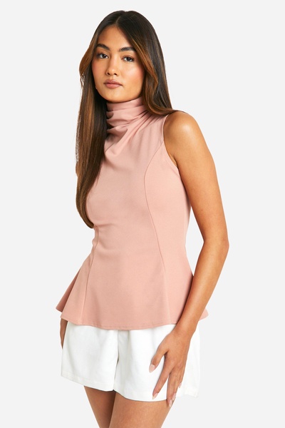 Crepe Fitted Seam Detail Top