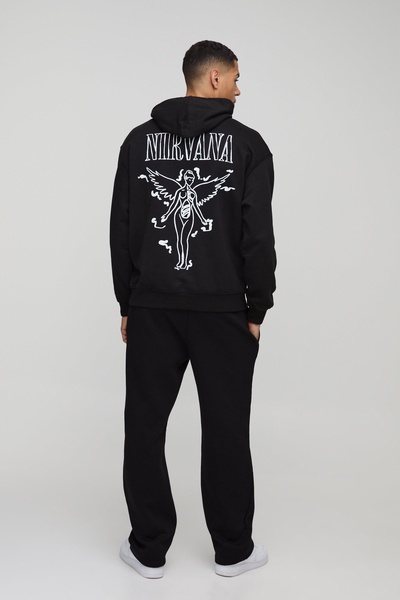 Oversized Nirvana License Printed Hoodie