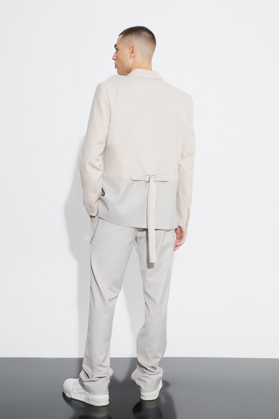 Relaxed Fit Double Breasted Colour Block Blazer