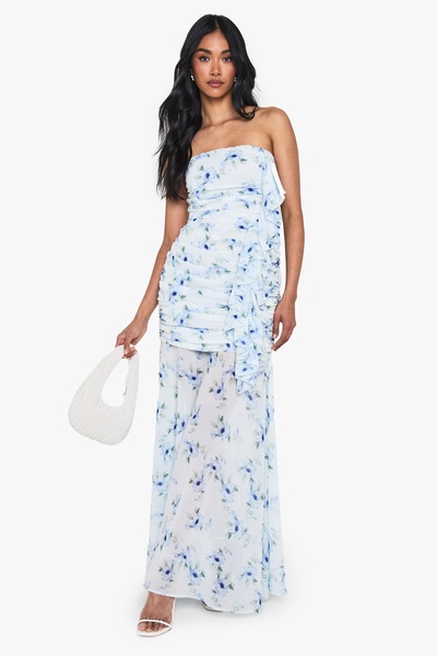 Chiffon Ruched Maxi Dress