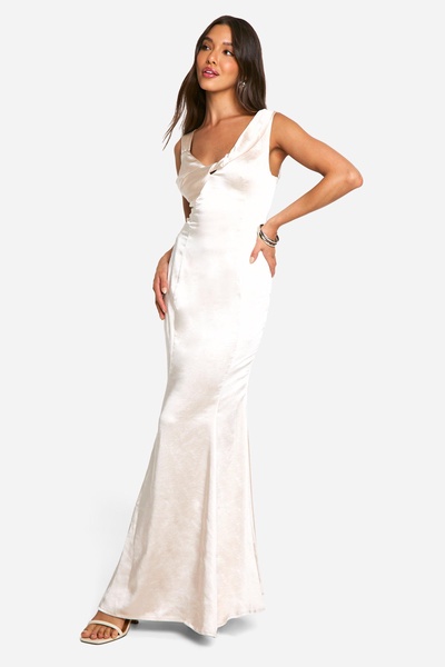 Satin Twist Strap Maxi Dress