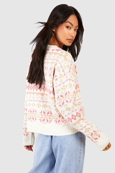 Fairisle Christmas Knit Crop Cardigan