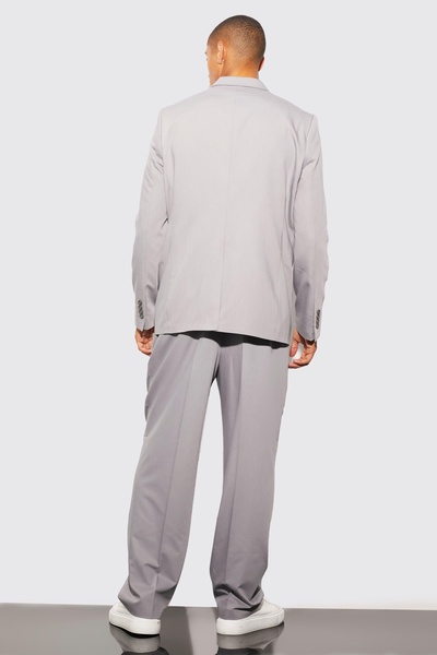 Relaxed Fit Single Breasted Suit Jacket