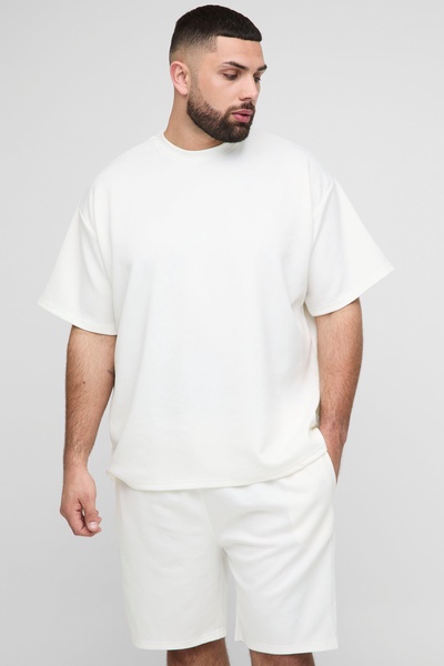 Plus Oversized Scuba T-Shirt & Loose Short Set
