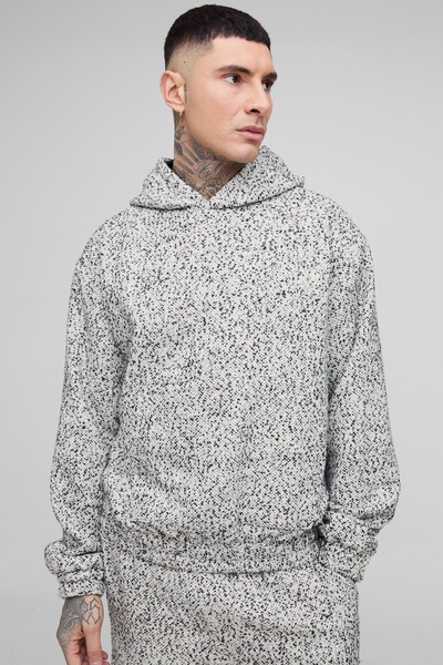 Tall Boucle Boxy Oversized Hoodie