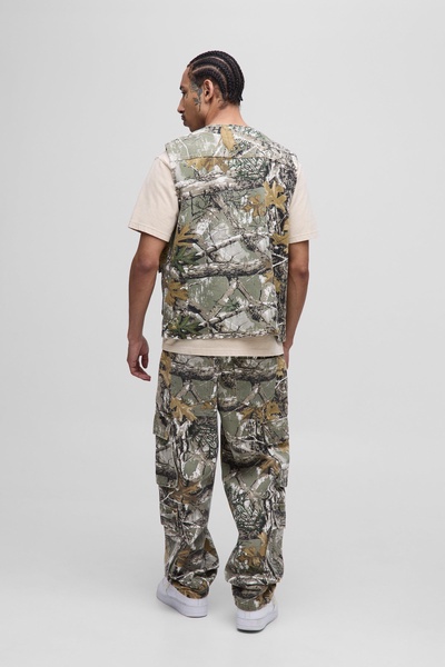 Relaxed Forest Camo Multi Pocket Cargo Pants