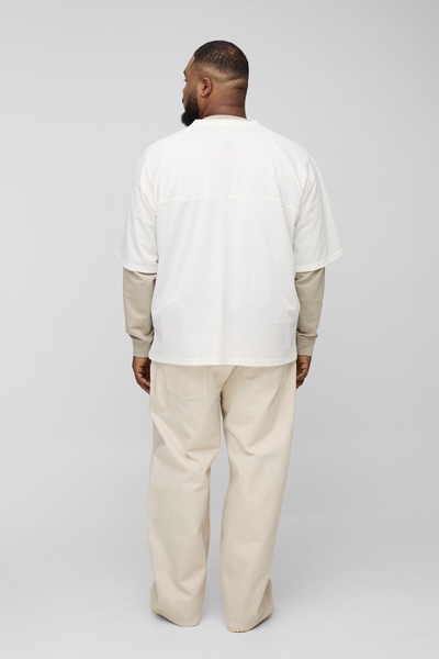 Plus Oversized V Neck Baseball Shirt