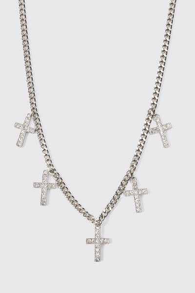Multi Cross Charm Necklace
