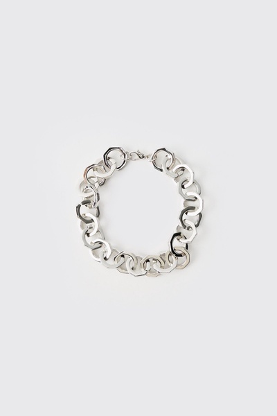 Chunky Metal Bracelet In Silver