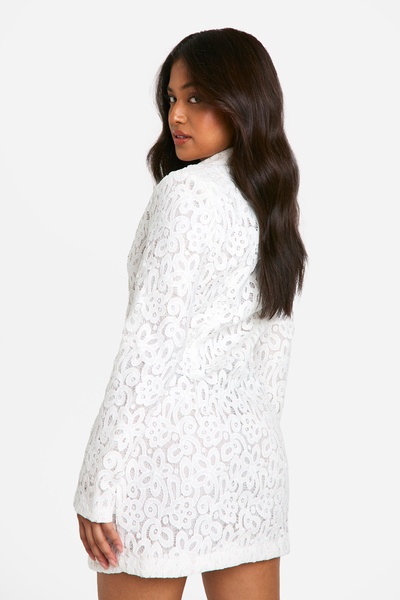 Petite Premium Lace Blazer Dress 